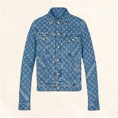 lv supreme denim|supreme louis vuitton jeans jacket.